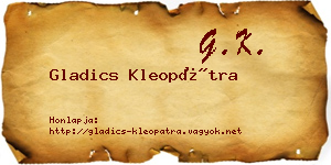 Gladics Kleopátra névjegykártya